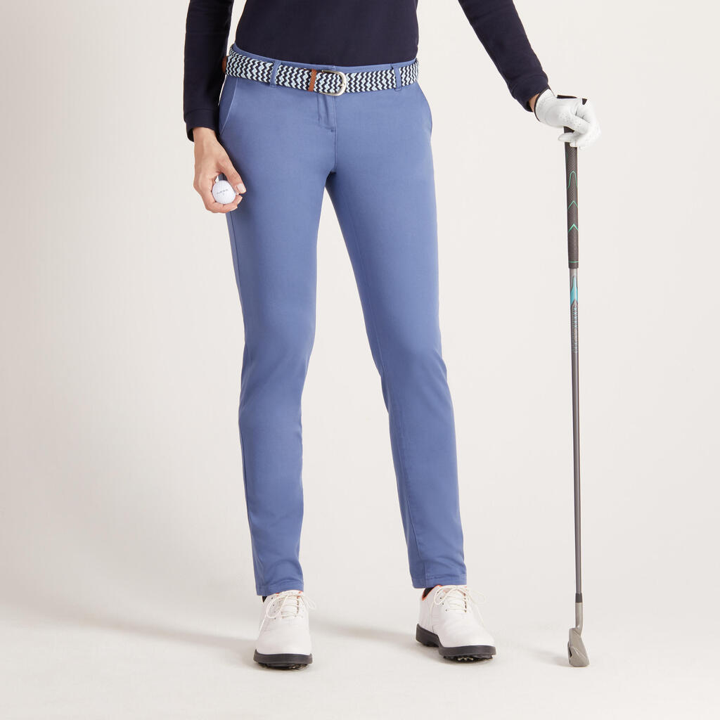 Dámske golfové nohavice 500 modré