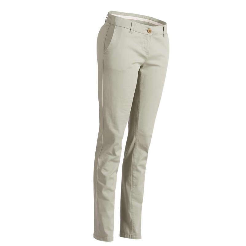 WOMENS MILD WEATHER GOLF CLOTHING Golf - W MW Trousers - Light Green INESIS - Golf Clothing