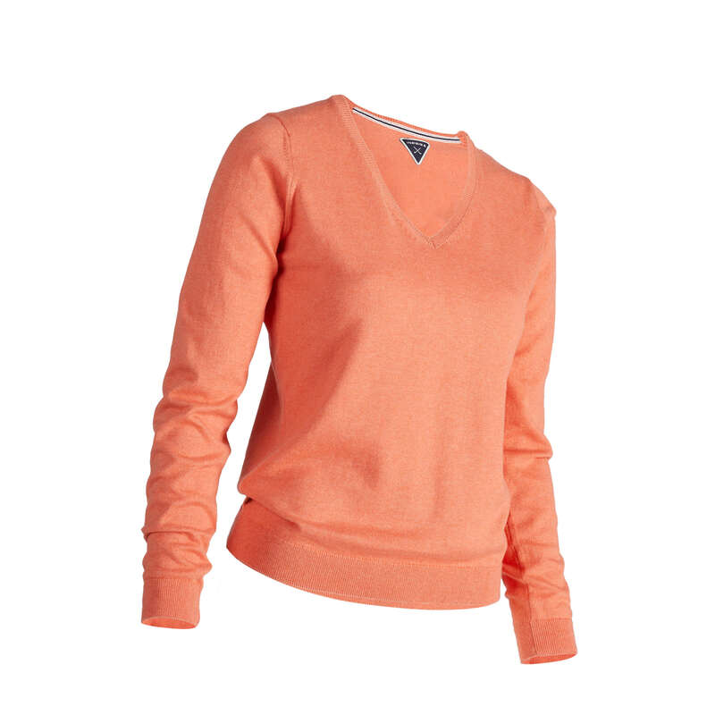 WOMENS MILD WEATHER GOLF CLOTHING Golf - W MW Pullover - Orange INESIS - Golf Clothing