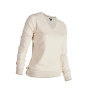 PULOVER ZA GOLF ZA UMJERENE TEMPERATURE ŽENSKI KREM BIJELI