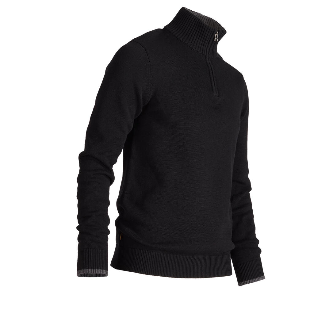 Men’s black cold-weather golfing pullover