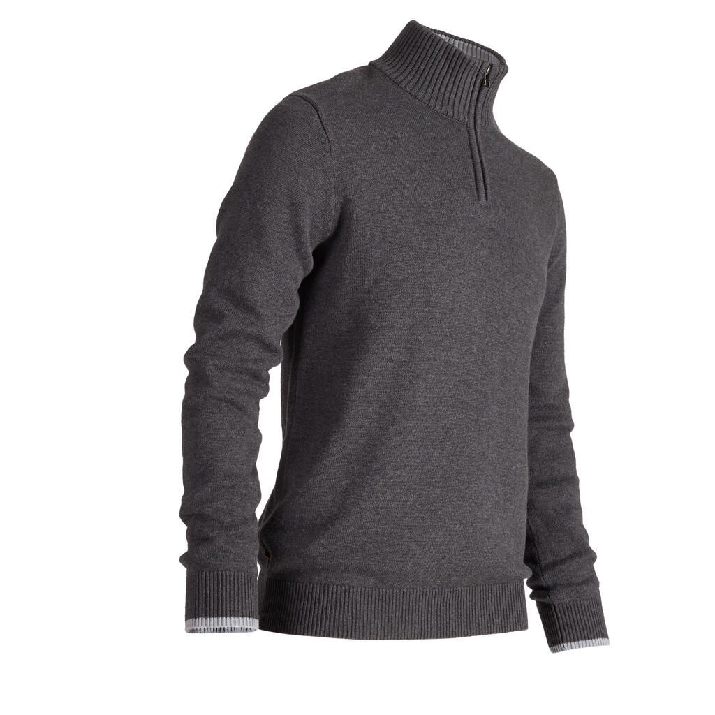 Men’s dark grey cold-weather golfing pullover