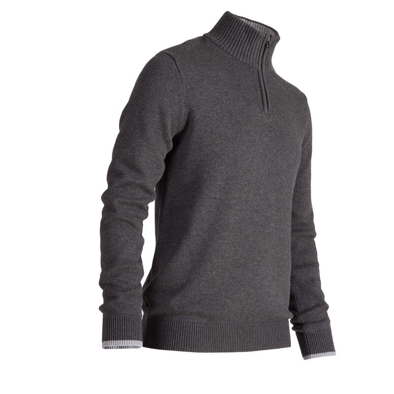 MENS COLD WEATHER GOLF CLOTHING Golf - Inesis Men’s Cold-Weather Golf Sweater - Dark Grey INESIS - Golf Clothing
