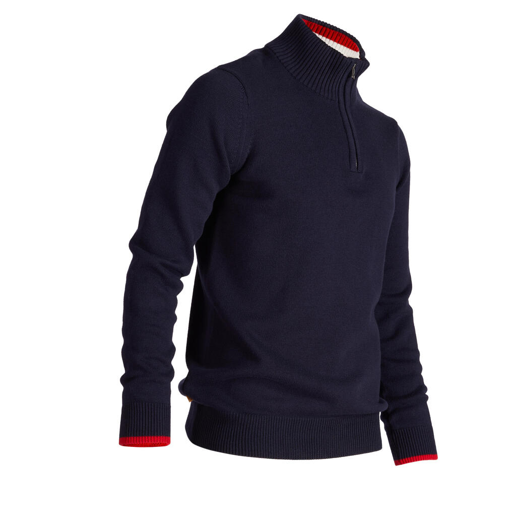 Men’s navy cold-weather golfing pullover