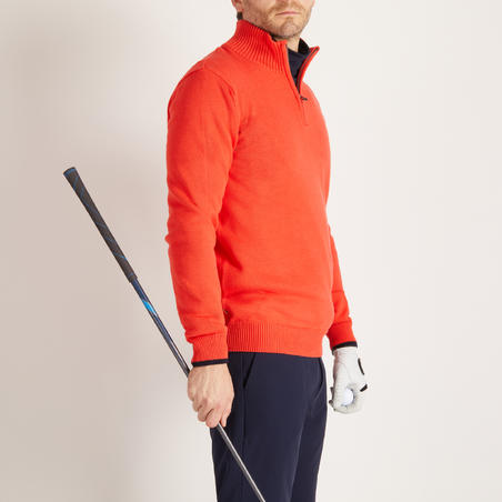 PULL GOLF TEMPS FROID POUR HOMME ROUGE