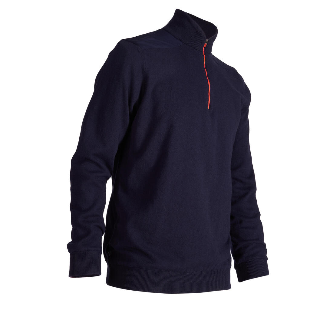 Men’s navy cold-weather windstopper golfing pullover