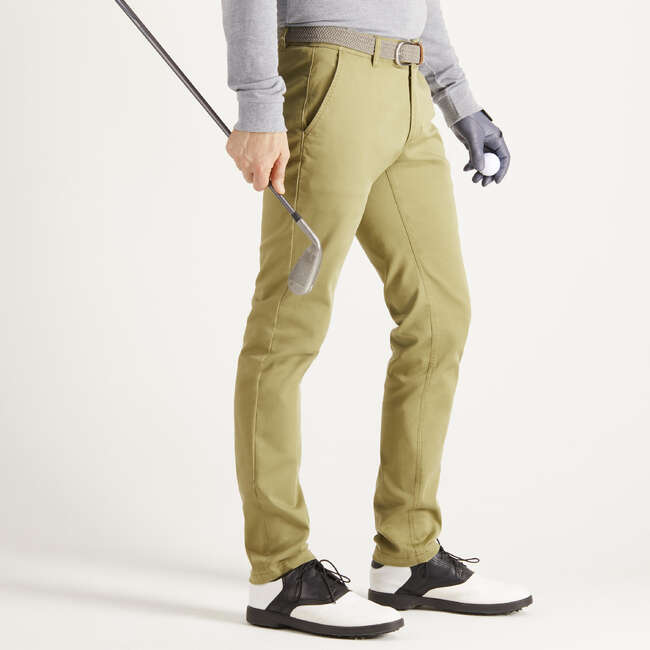 INESIS MEN’S MILD WEATHER GOLF TROUSERS KHAKI Decathlon