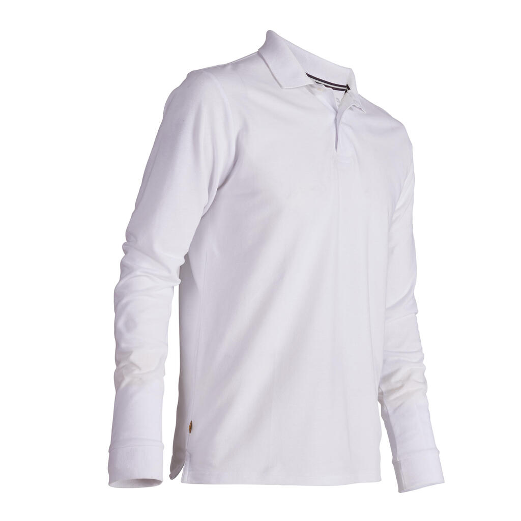Golf Poloshirt Langarm Herren weiß