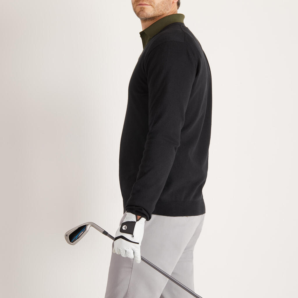 Golf Pullover V-Ausschnitt MW500 Herren marineblau