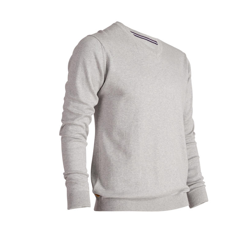 TRICOT GOLF COL V GRIS CHINÉ TEMPS TEMPÉRÉ POUR HOMME TRICOT GOLF COL V GRIS CHINÉ TEMPS TEMPÉRÉ POUR HOMME
