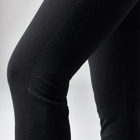 Legging 560 regular ventre plat et galbant Fitness femme noir print dots