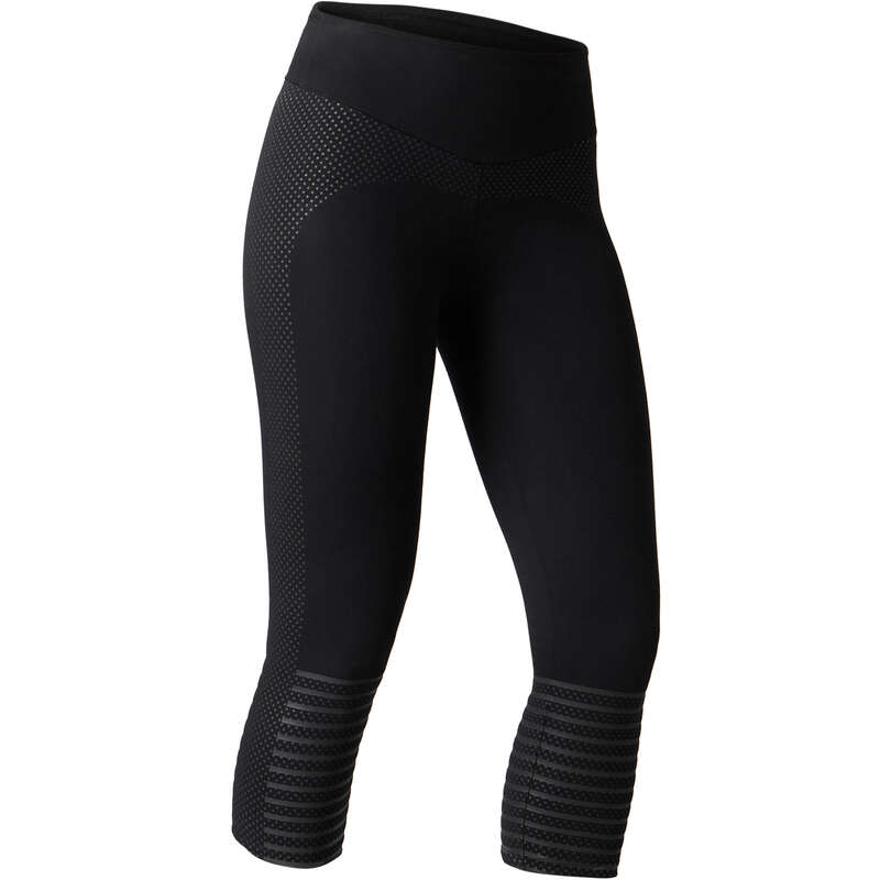 WOMAN T SHIRT LEGGING SHORT Fitness and Gym - 560 Gym 7/8 Leggings - Black DOMYOS - Gym Activewear
