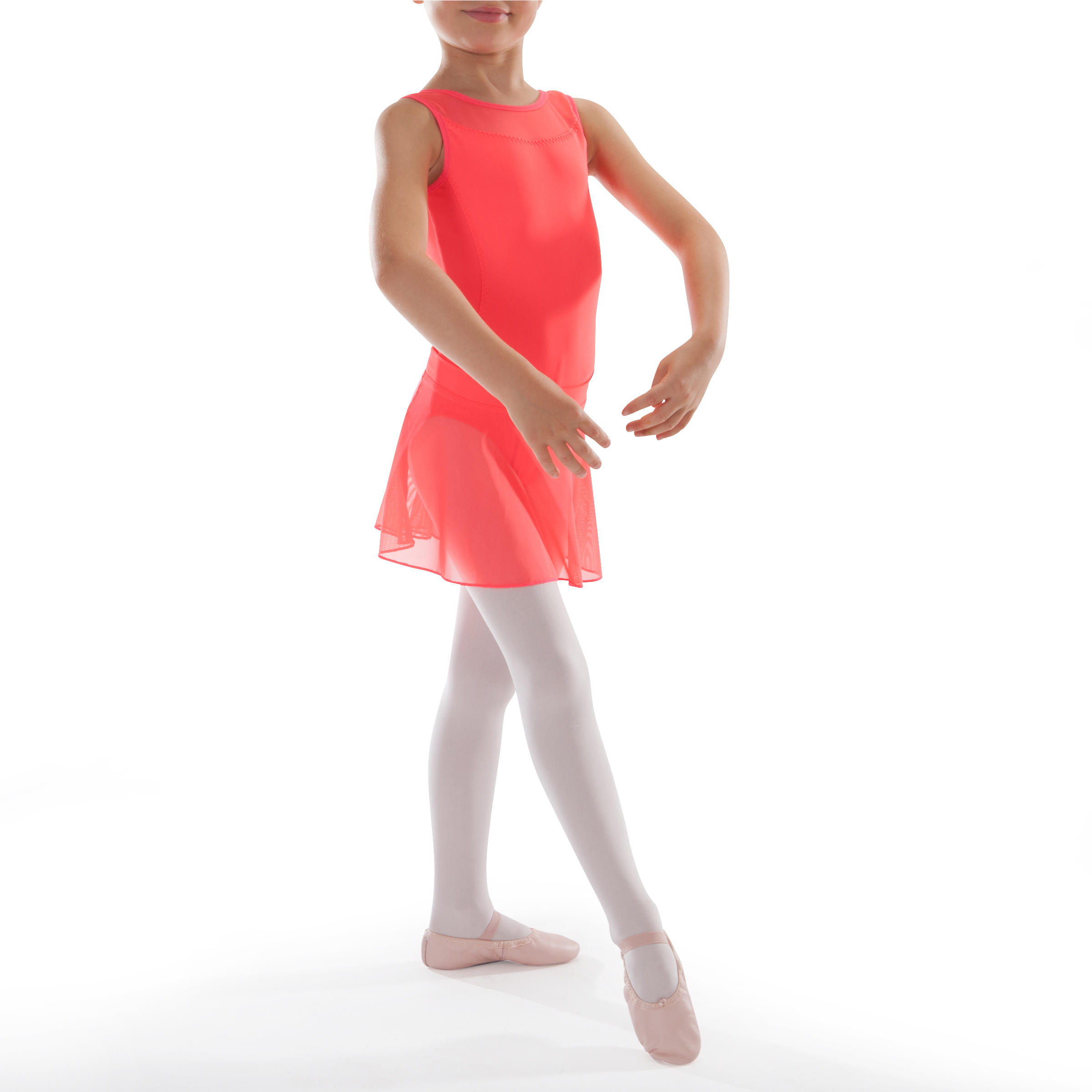 Girls' Voile Ballet Skirt - Coral 2/6