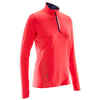 RUN DRY+ ZIP WOMEN'S LONG-SLEEVED RUNNING JERSEY CORAL