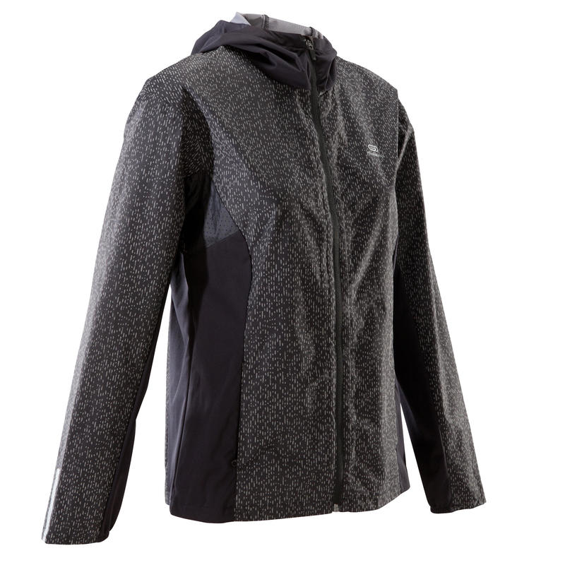 Run Rain Women's Running Jacket Night Black Decathlon