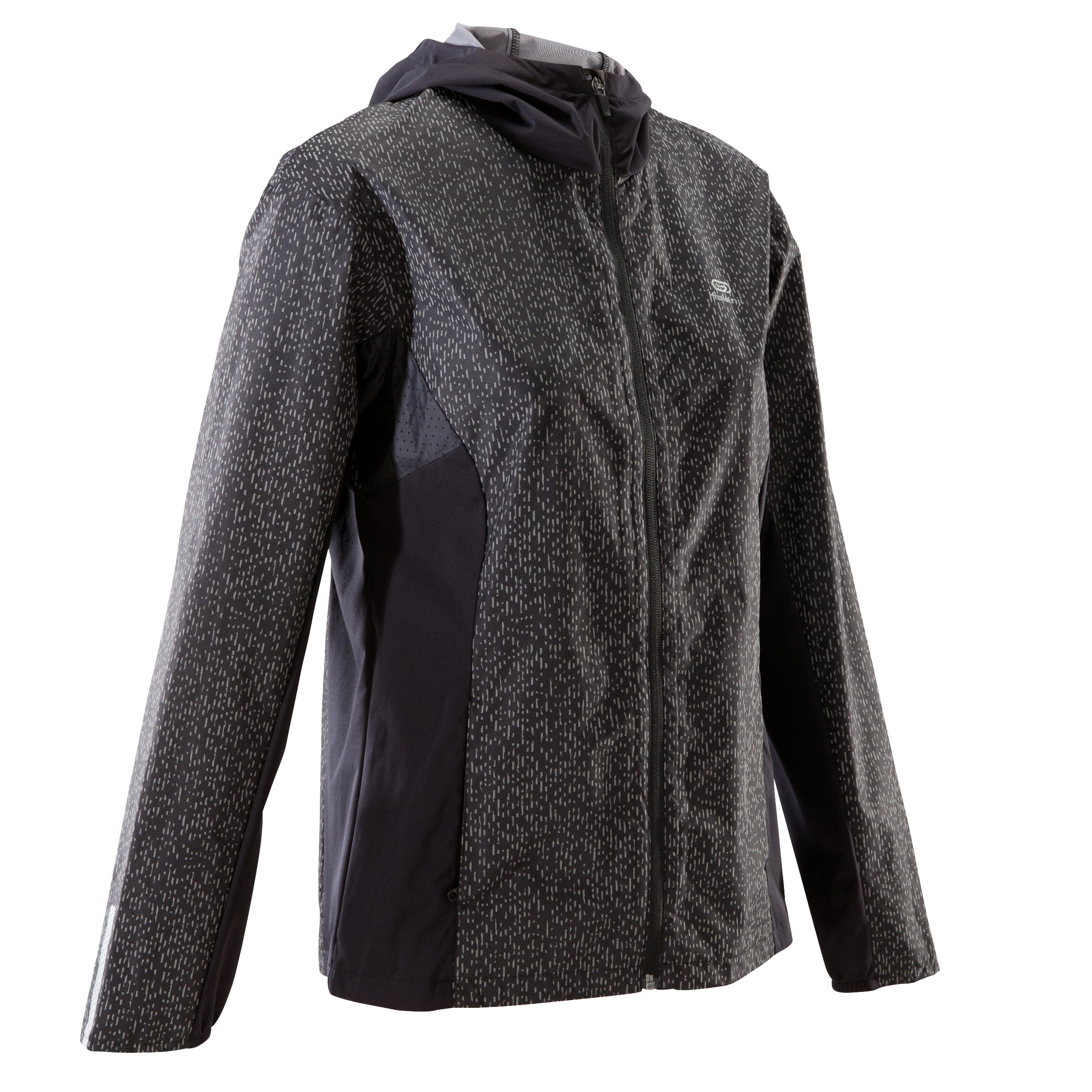 Reflektierende Lauf-Regenjacke Run Rain Night Damen schwarz | Kalenji ...