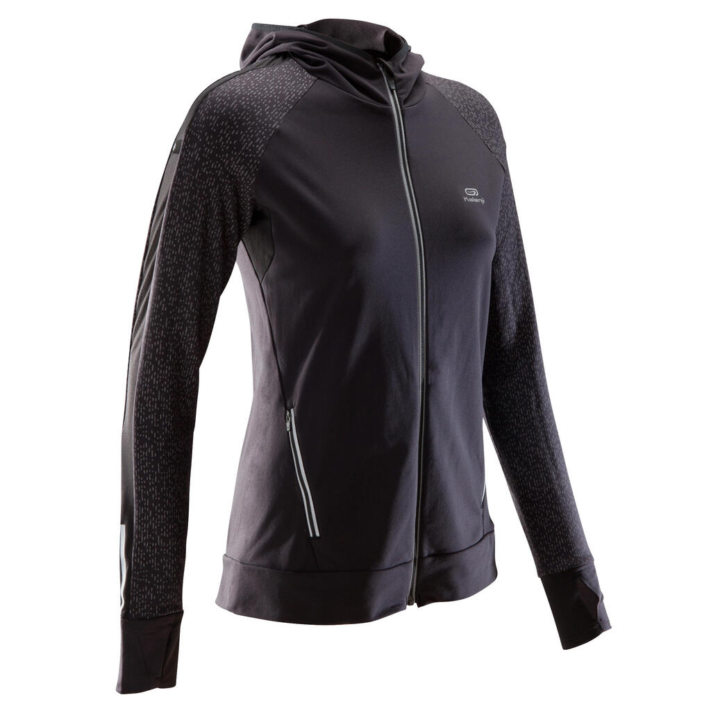 RUN WARM NIGHT WOMEN'S JOGGING JACKET BLACK PRINT