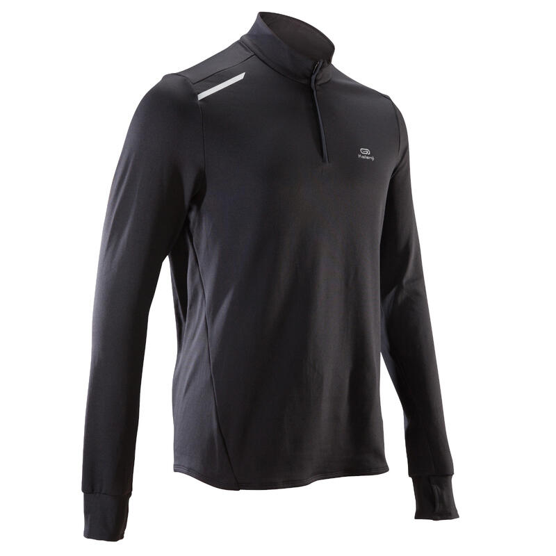 RUN WARM MEN'S LONG-SLEEVED T-SHIRT - BLACK