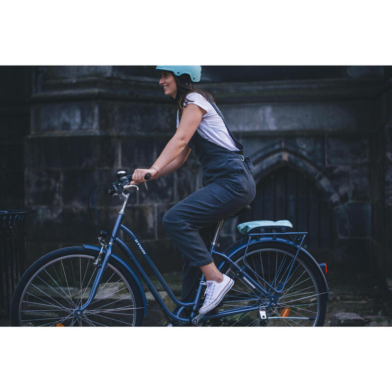 Bicicleta urbana clásica cuadro bajo 28 pulgadas  Elops 120 azul