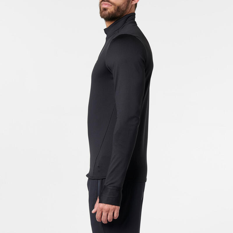 RUN WARM MEN'S LONG-SLEEVED T-SHIRT - BLACK