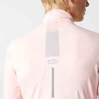 RUN DRY+ ZIP WOMEN'S LONG-SLEEVED RUNNING SHIRT - LIGHT PINK