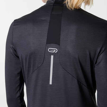 Women's Running ½-Zip Long-Sleeved T-Shirt Dry+ - black