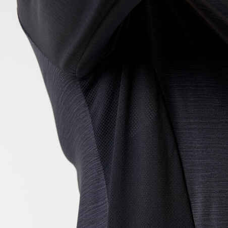 חולצת ריצה ארוכה עם רוכסן לנשים דגם Run Dry + שחור