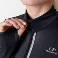 Women's Running ½-Zip Long-Sleeved T-Shirt Dry+ - black