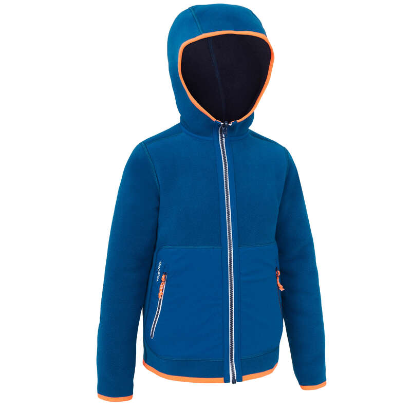TRIBORD 500 Kids' Reversible Sailing Fleece Blue