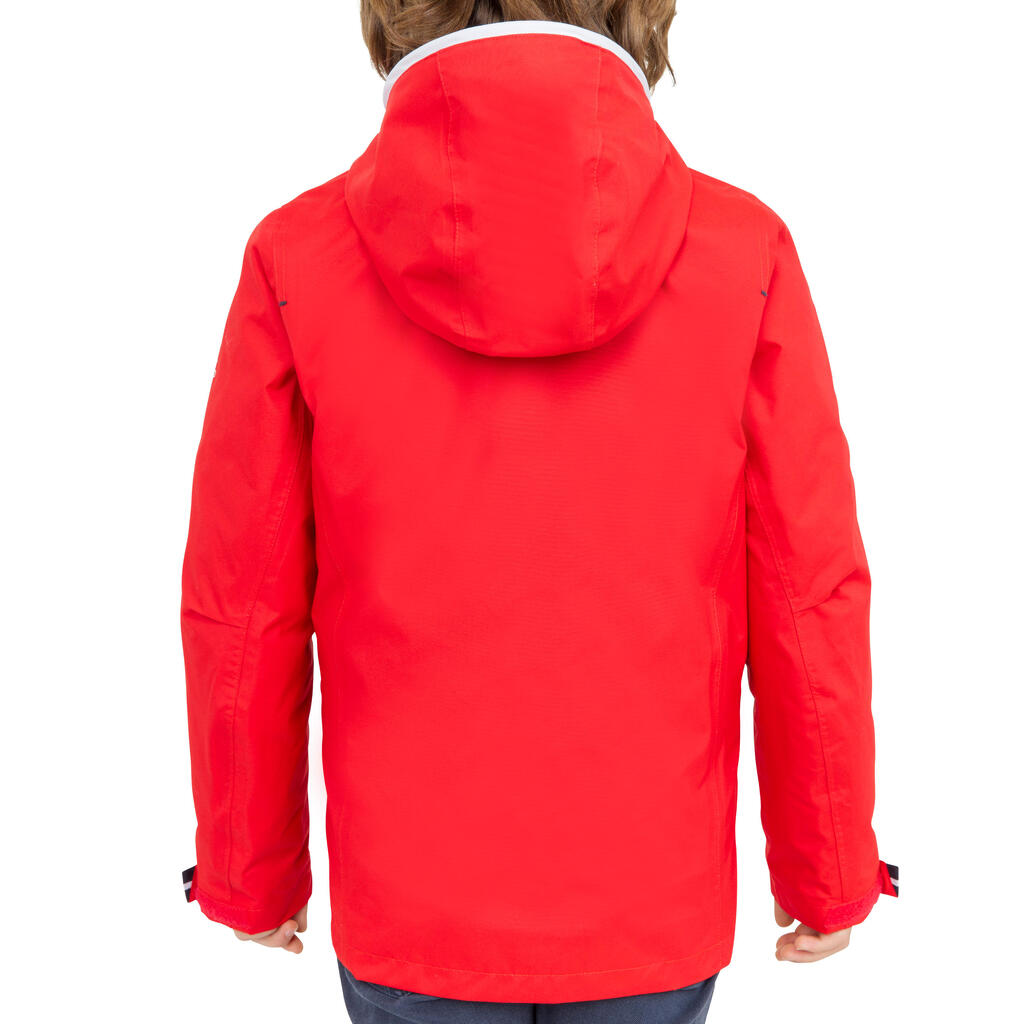 100 Kids' Waterproof Sailing Oilskin - Red