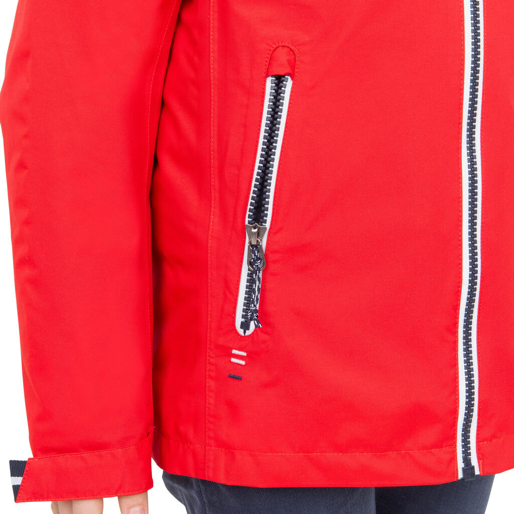 100 Kids' Waterproof Sailing Oilskin - Red