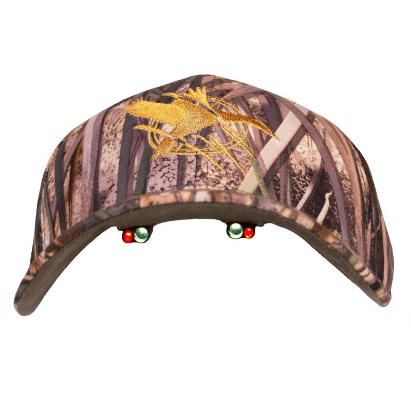 Casquette éclairante chasse 500 led camouflage marais