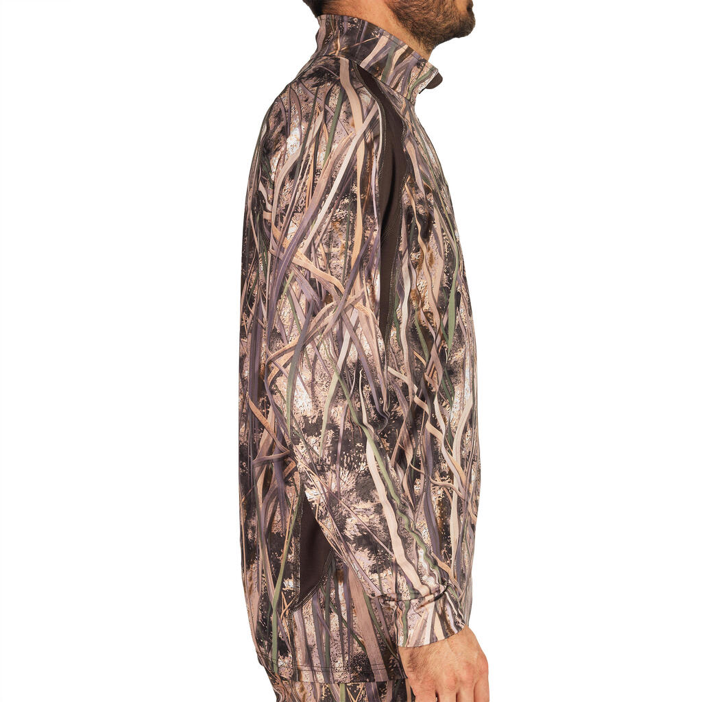 500 Breathable Long Sleeve T-shirt - Wetlands Camo