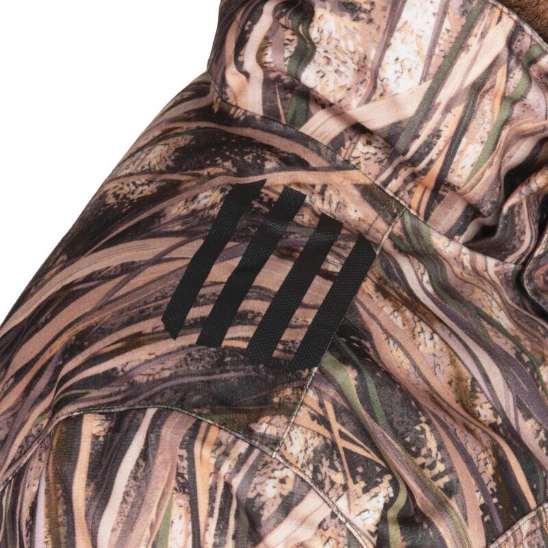 Veste chasse chaude et imperméable 500 camouflage marais