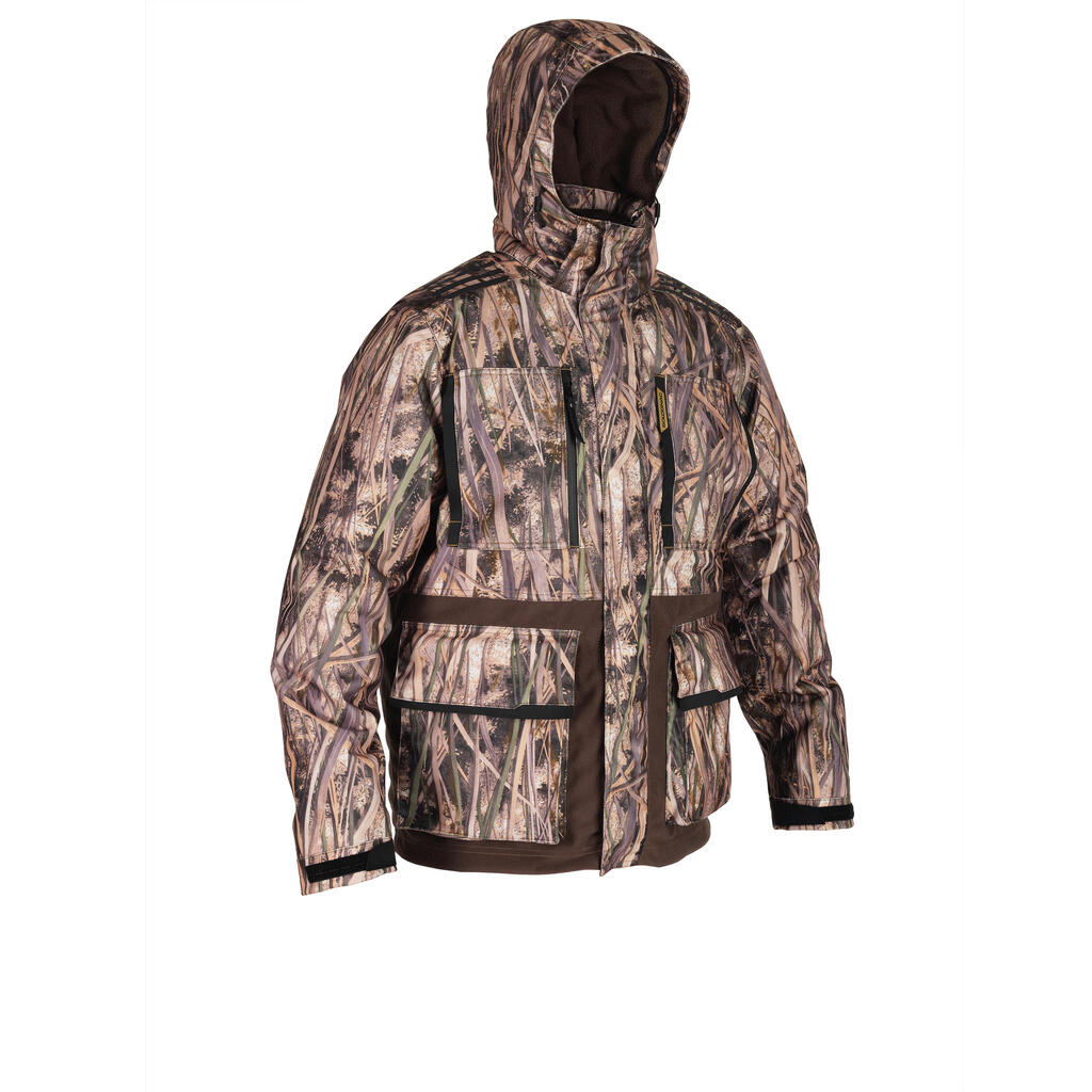 Jagdjacke / Regenjacke 500 warm Camouflage Schilf