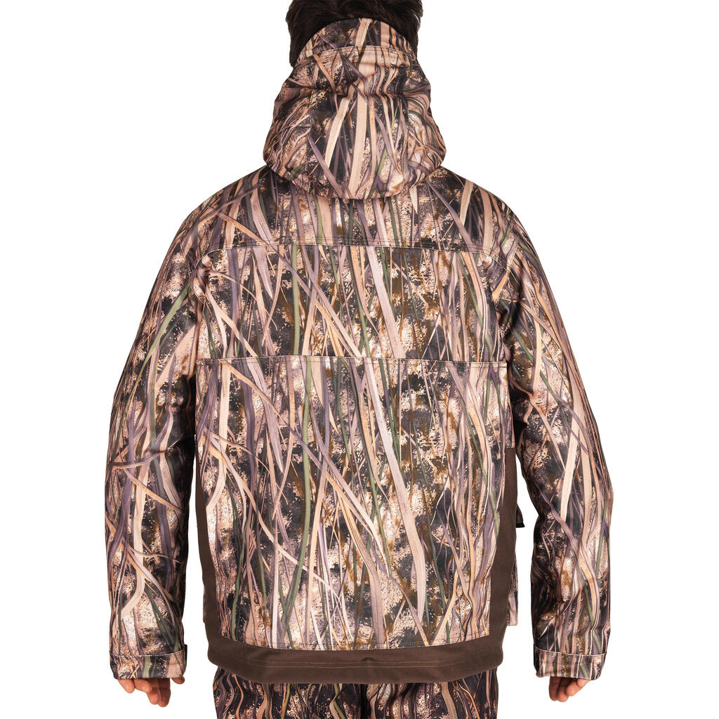 Jagdjacke / Regenjacke 500 warm Camouflage Schilf