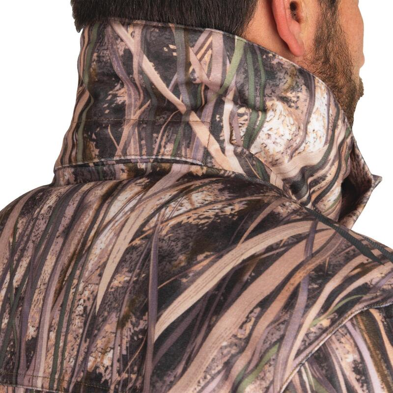 Veste chasse chaude et imperméable 500 camouflage marais