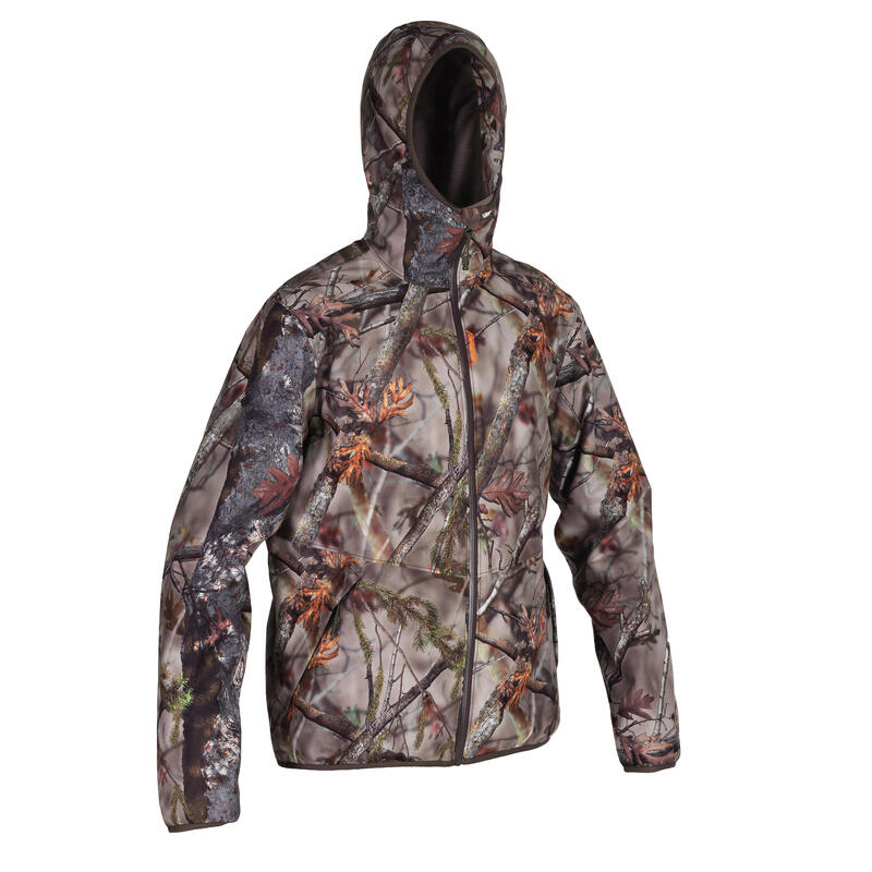 Veste chasse 500 Silencieuse Imperméable CAMOUFLAGE FORET