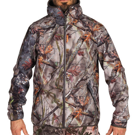 Безшумна куртка 500 для полювання, водонепроникна - Камуфляж Forest
