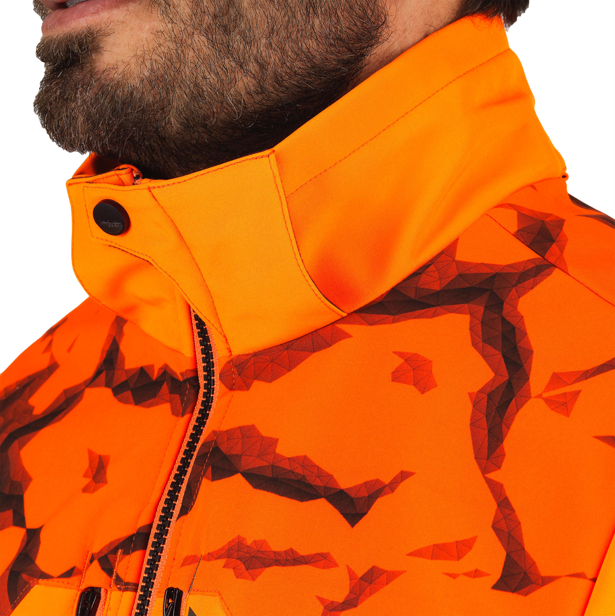 Lovecká softshellová bunda 500 oranžová fluo 16/20
