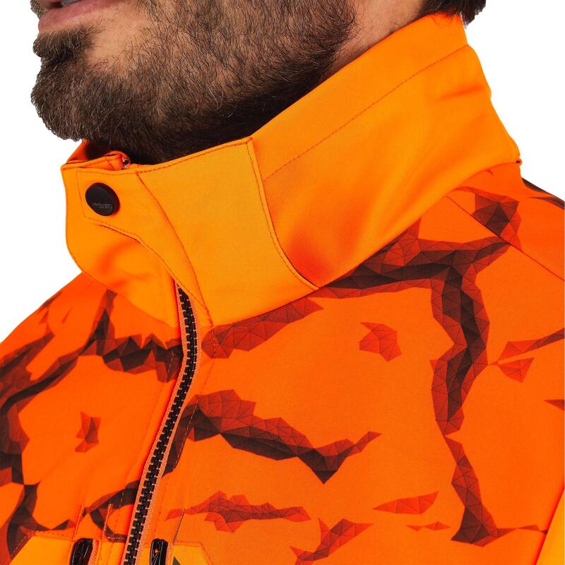 Erkek Avcı Softshell Kışlık Mont - Neon Turuncu - Avcılık ve Doğa Gözlemi - 500