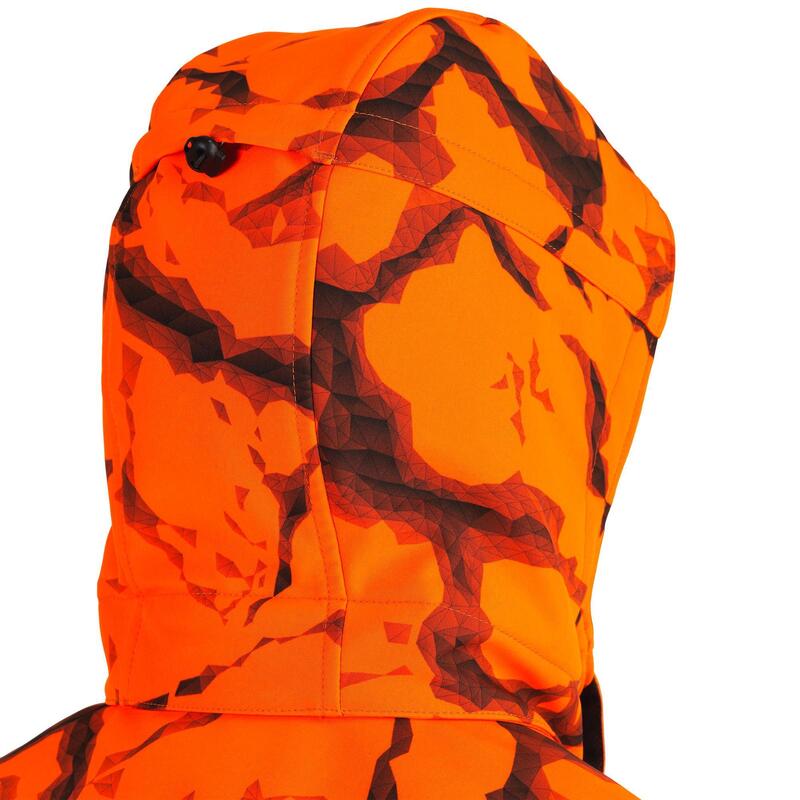 Erkek Avcı Softshell Kışlık Mont - Neon Turuncu - Avcılık ve Doğa Gözlemi - 500