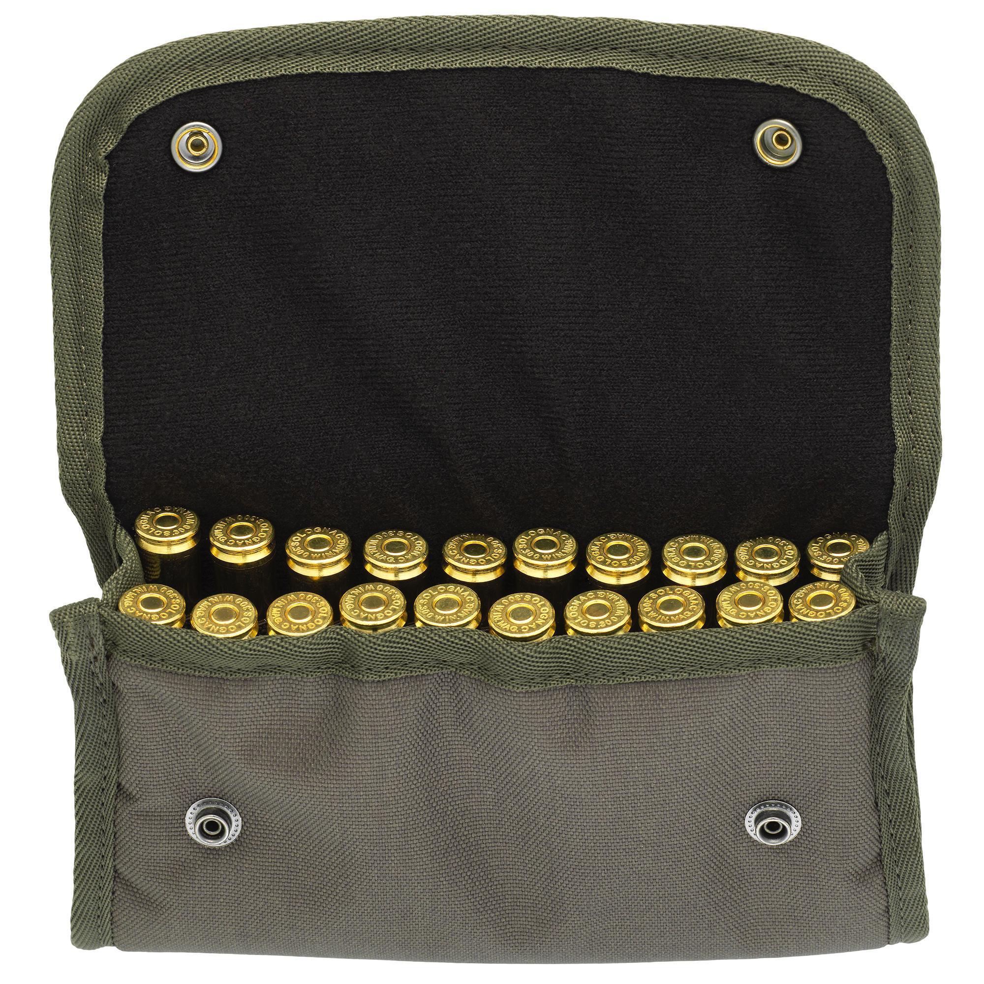 HUNTING POUCH 20 BULLETS GREEN RIFLE