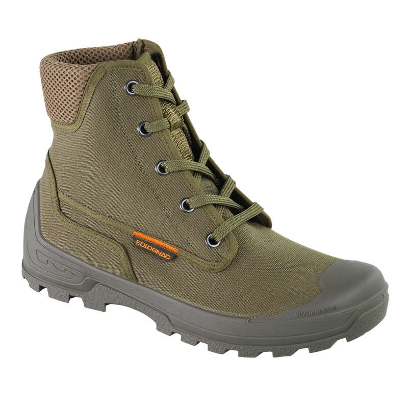 SOLOGNAC Breathable Hunting Boots 100 - Green | Decathlon
