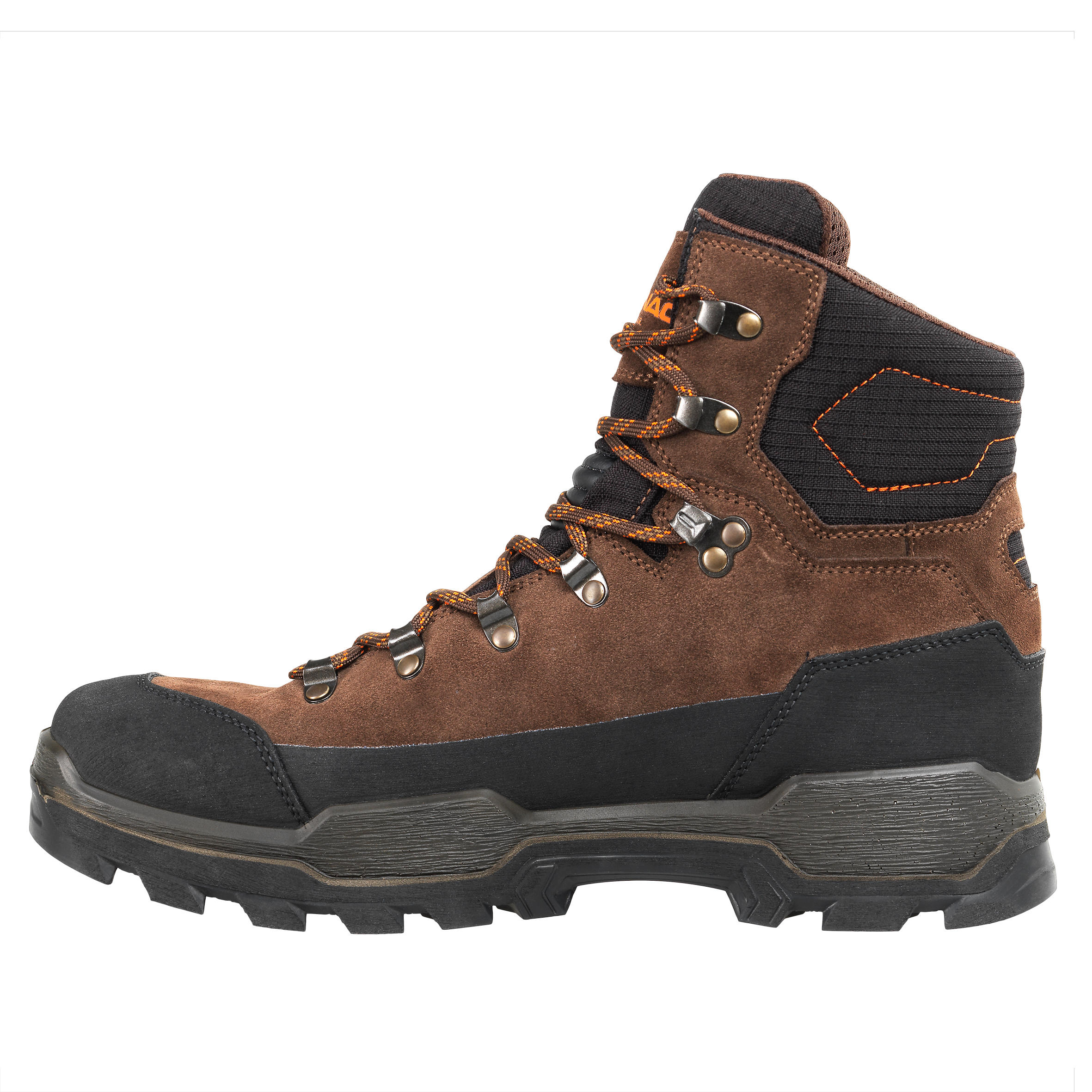 CROSSHUNT 500 WATERPROOF AND HARD-WEARING HUNTING BOOTS BROWN - SOLOGNAC