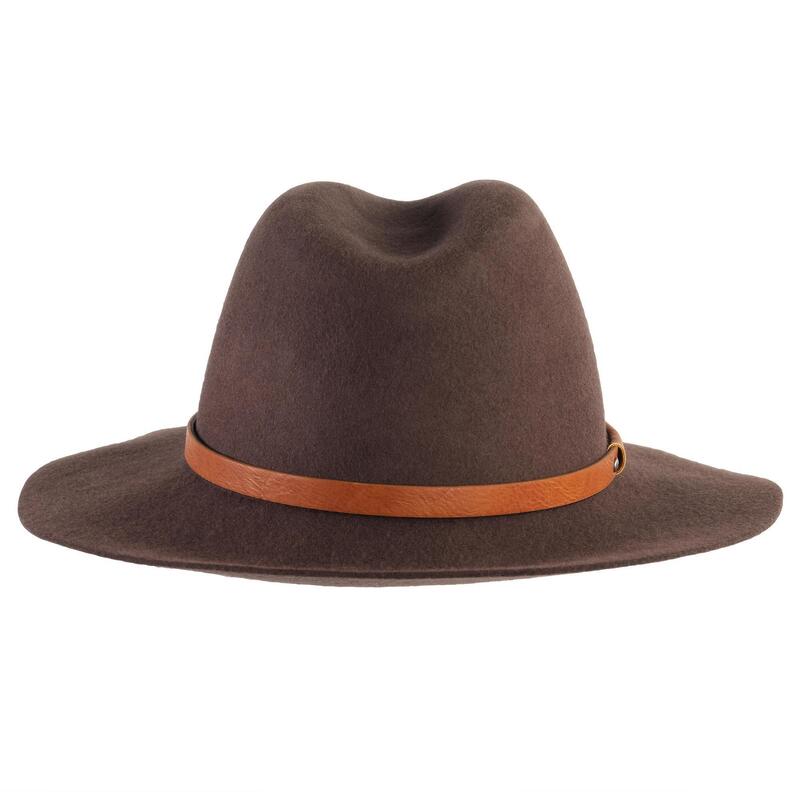 Dámský lovecký vlněný plstěný klobouk 500 hnědý