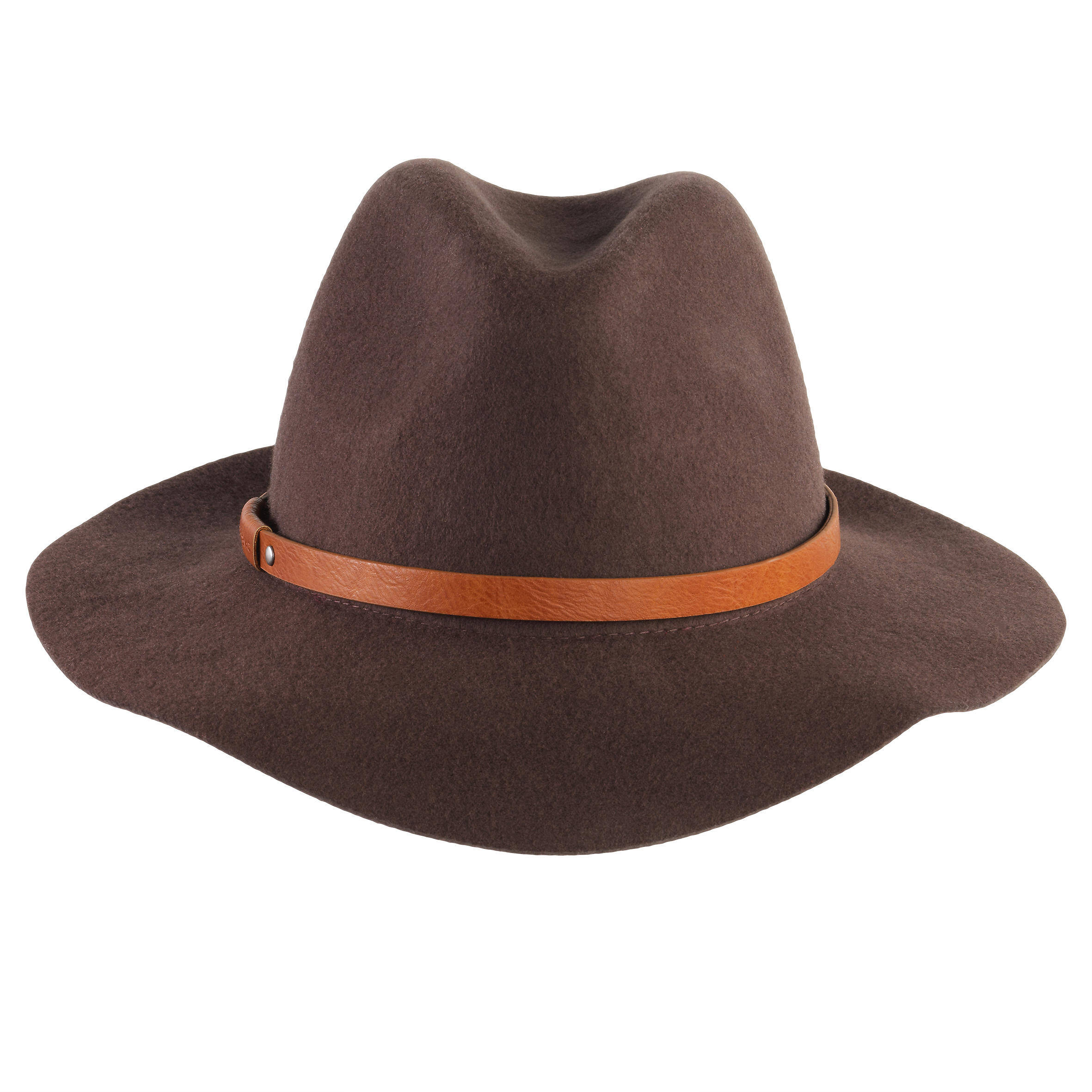 WOMEN'S WOOL FELT HUNTING HAT 500 - BROWN -  2