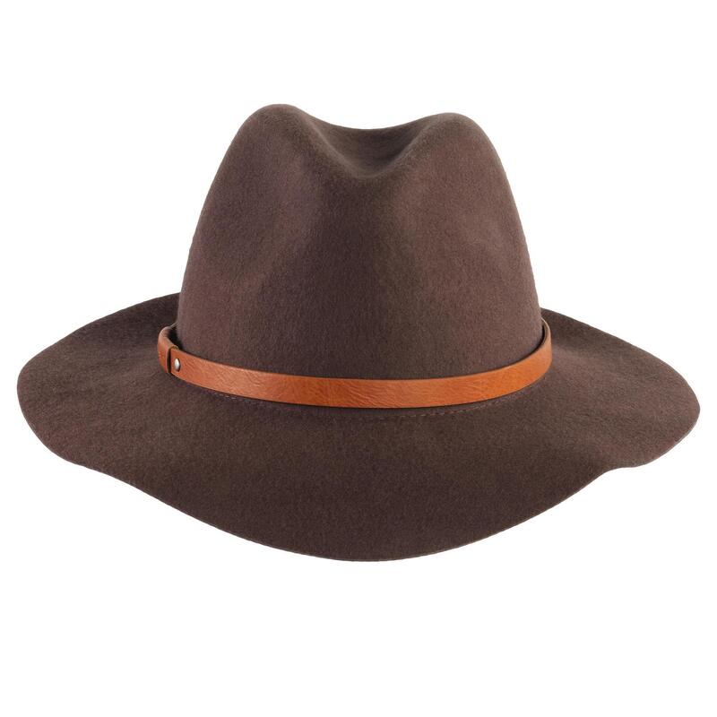 Dámský lovecký vlněný plstěný klobouk 500 hnědý