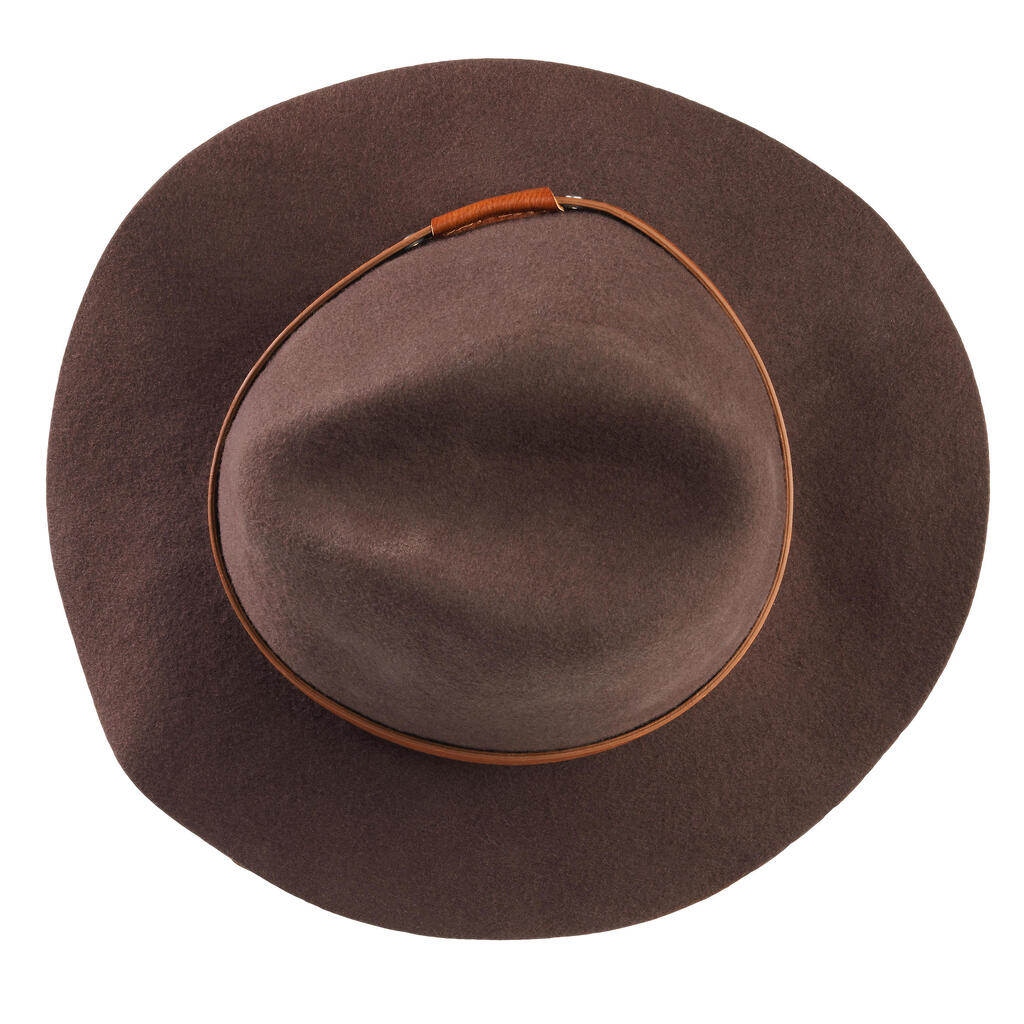 Dámsky poľovnícky plstený klobúk 500 vlnený gaštanovohnedý