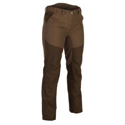 PANTALON CHASSE FEMME IMPERMEABLE 500 MARRON